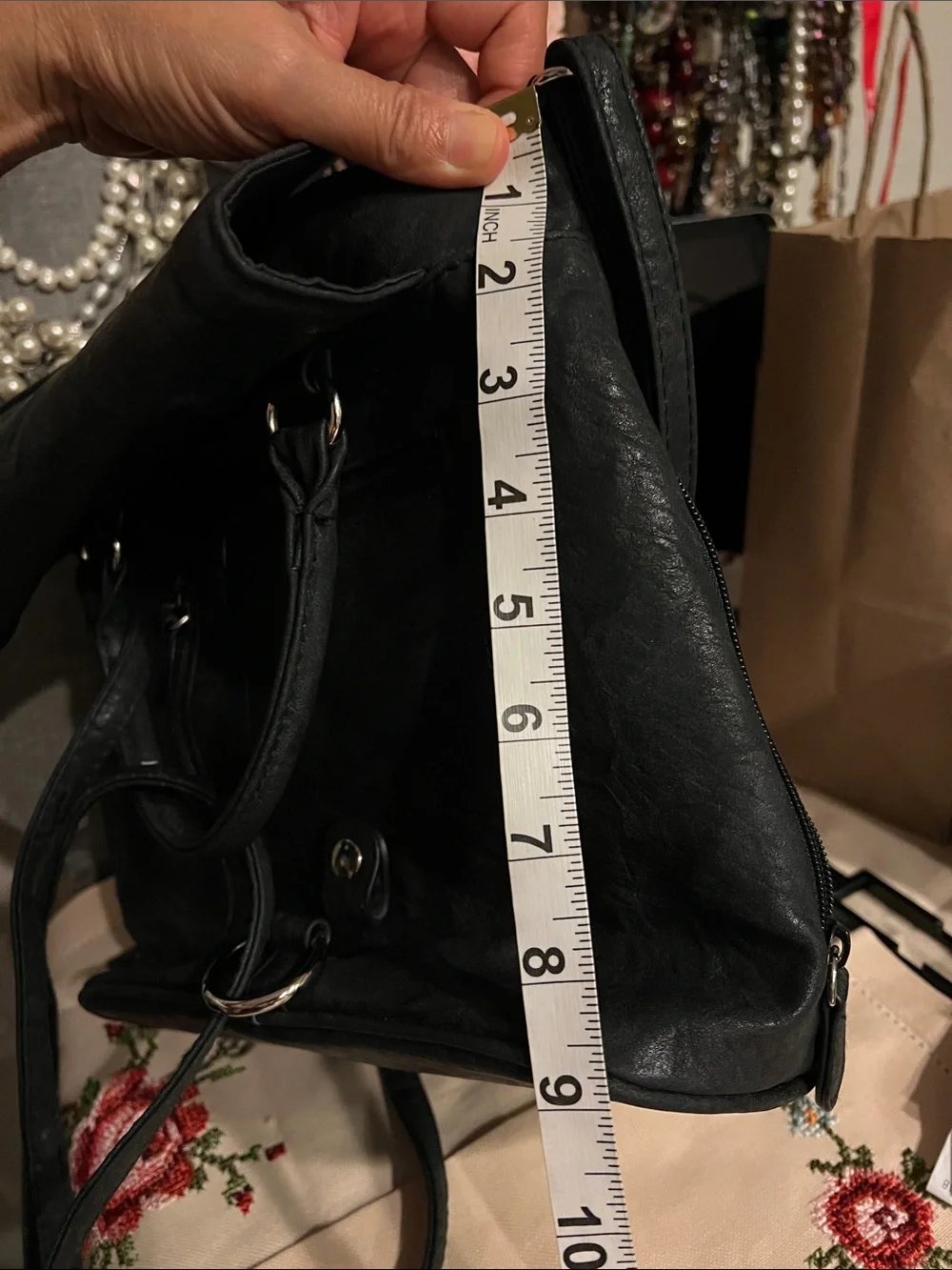 Black Multi Sac brand  Crossbody Bag -